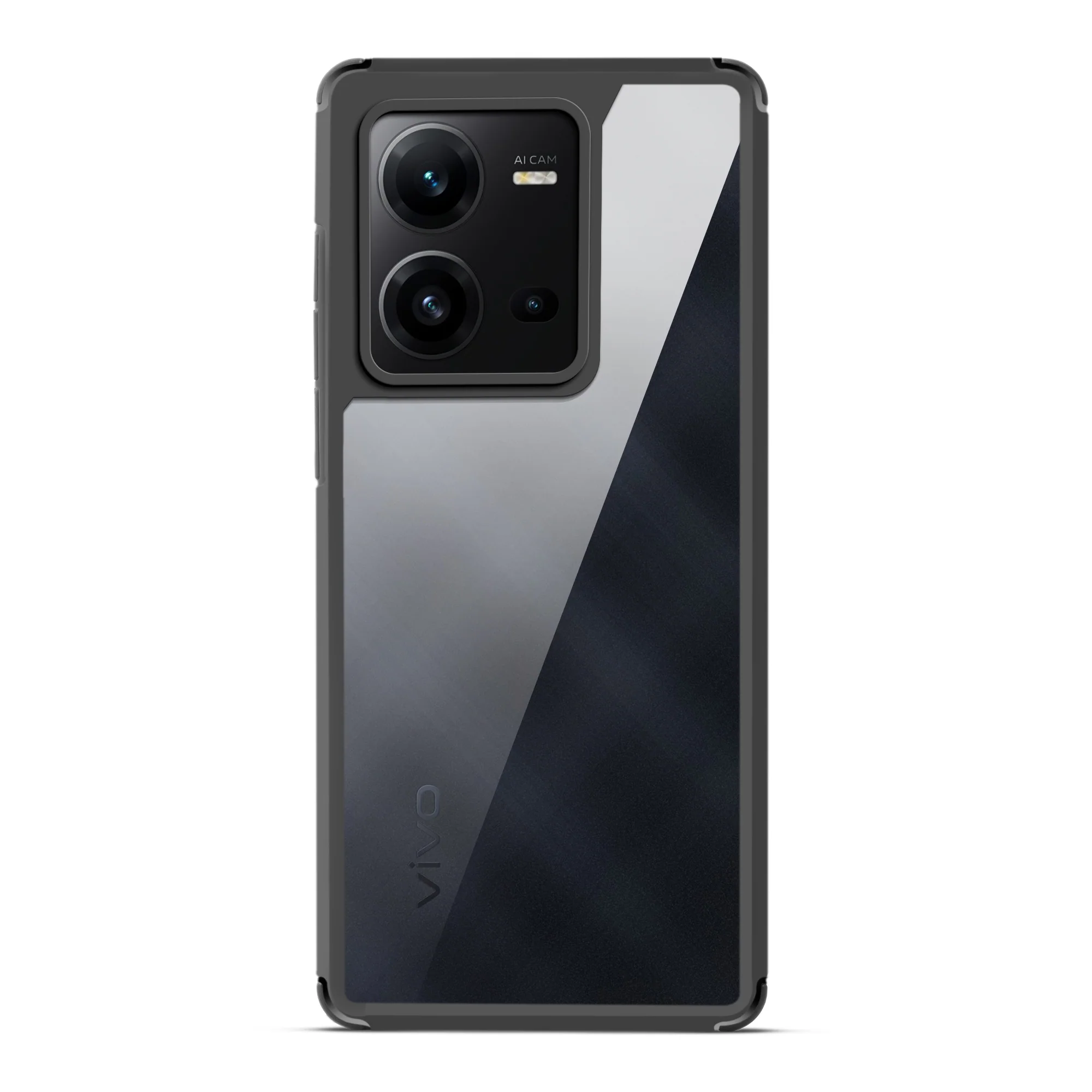 Silicone Frame Transparent Hard Back Cover for Vivo V25E 5G - Image 5