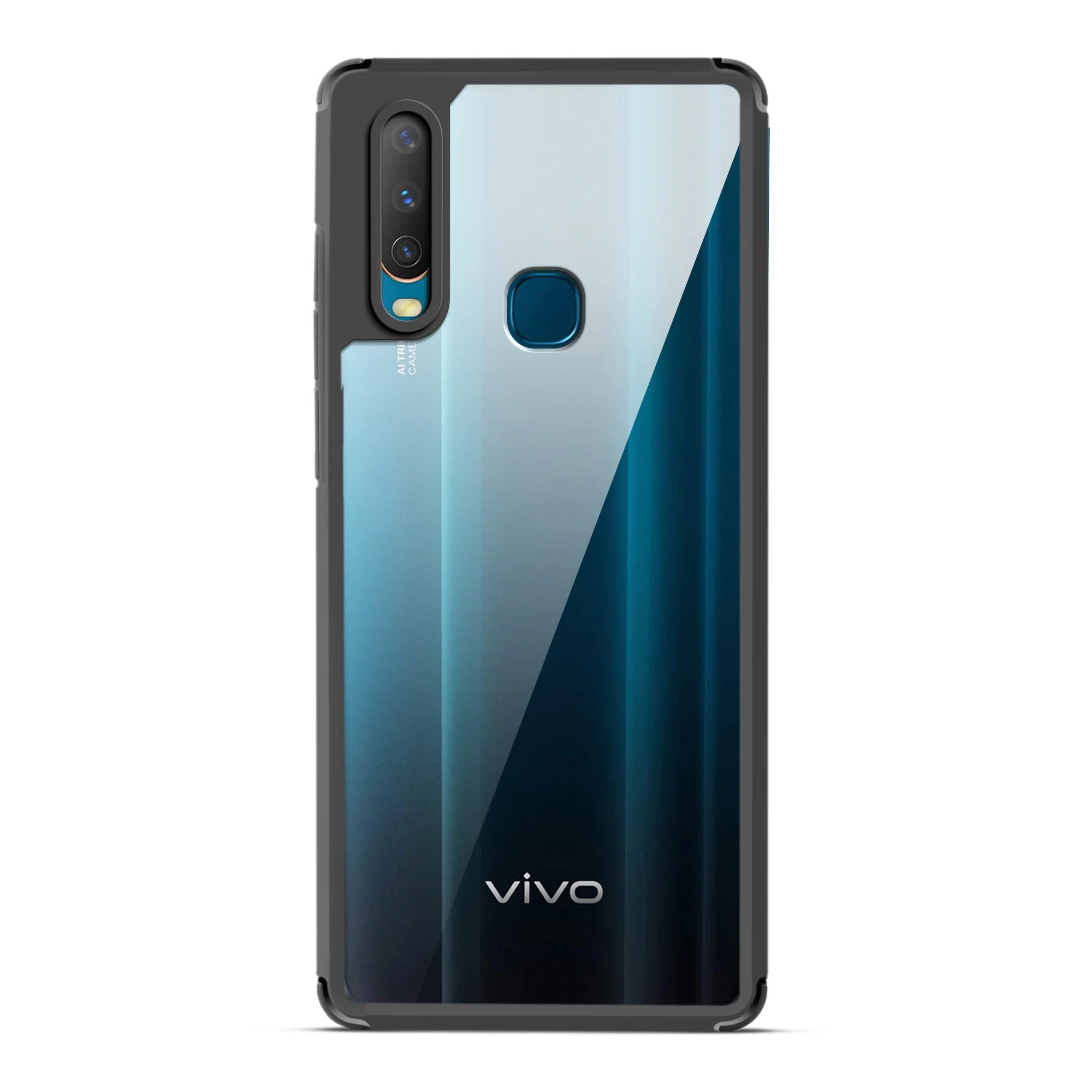 Silicone Frame Transparent Hard Back Cover for Vivo Y15 - Image 5