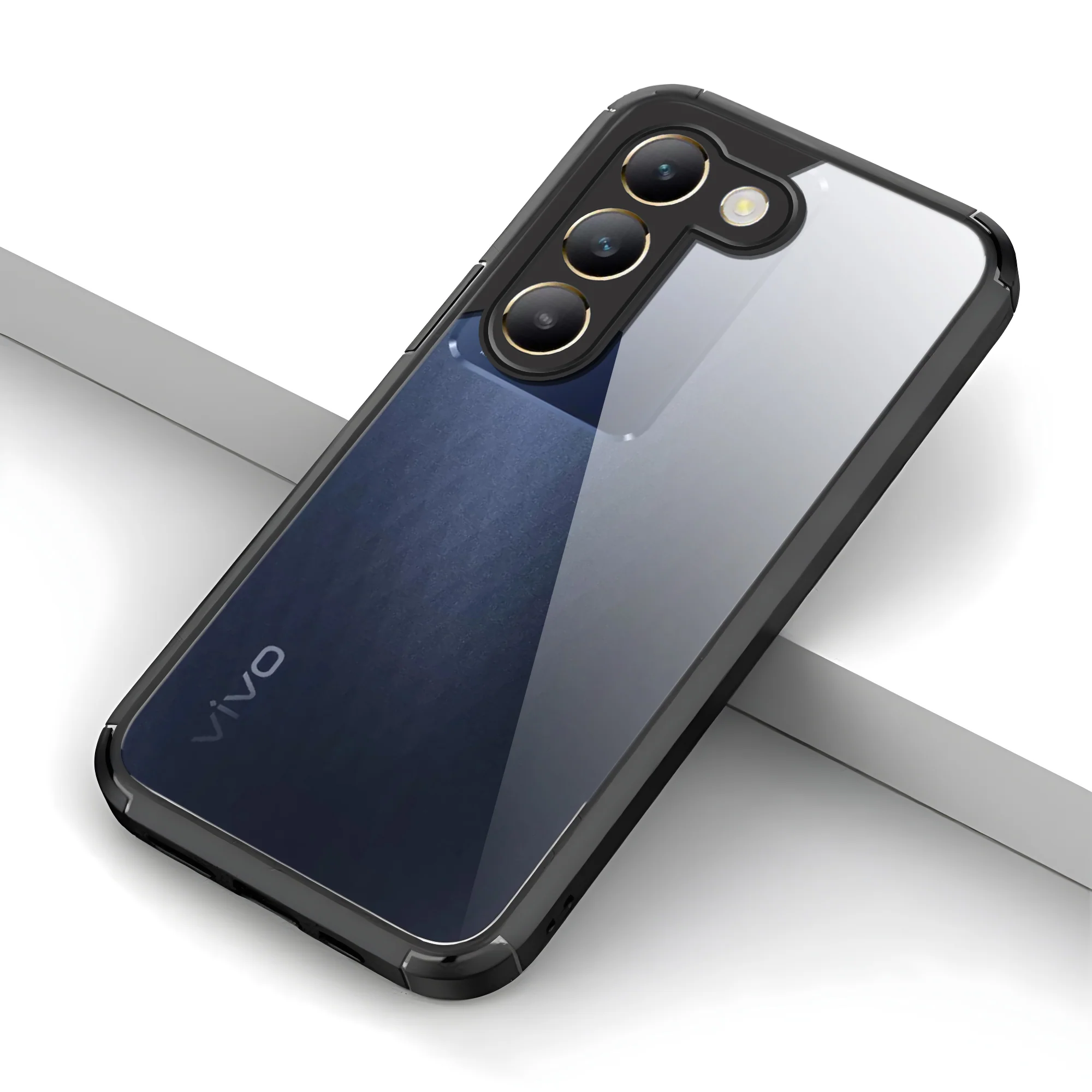 Silicone Frame Transparent Hard Back Cover for Vivo Y200e 5G - Image 7