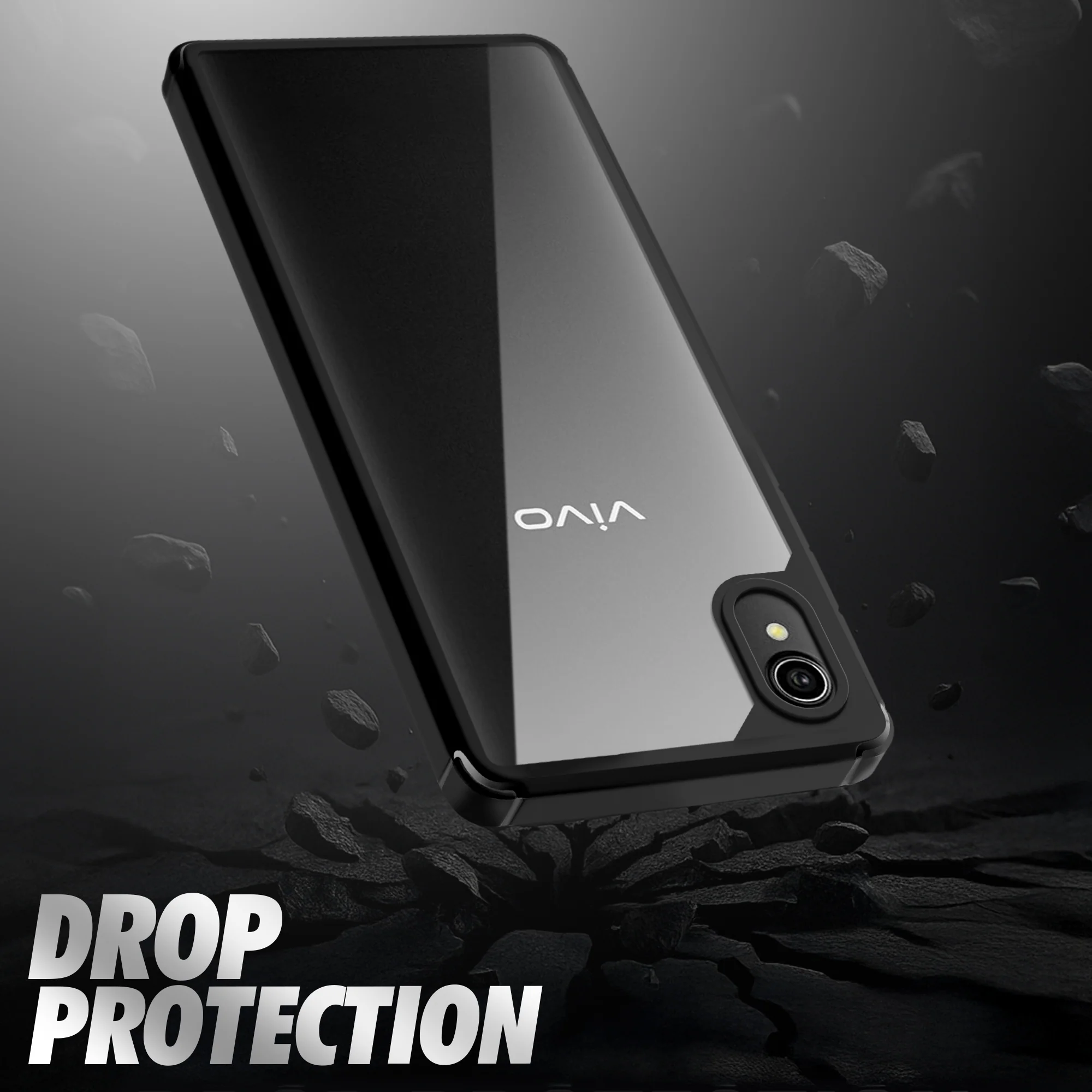Silicone Frame Transparent Hard Back Cover for Vivo Y90 - Image 5
