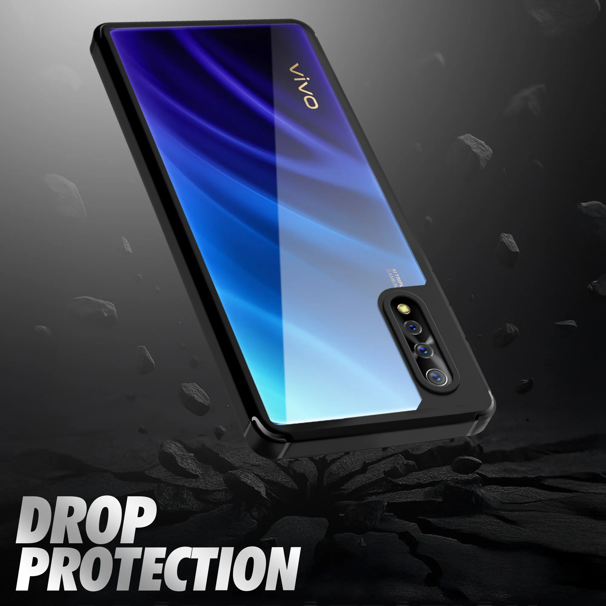 Silicone Frame Transparent Hard Back Cover for Vivo Z1x - Image 6