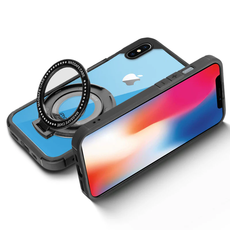 Silicone Grip Clear Case Ring Holder Kickstand For Apple iPhone X - Image 5