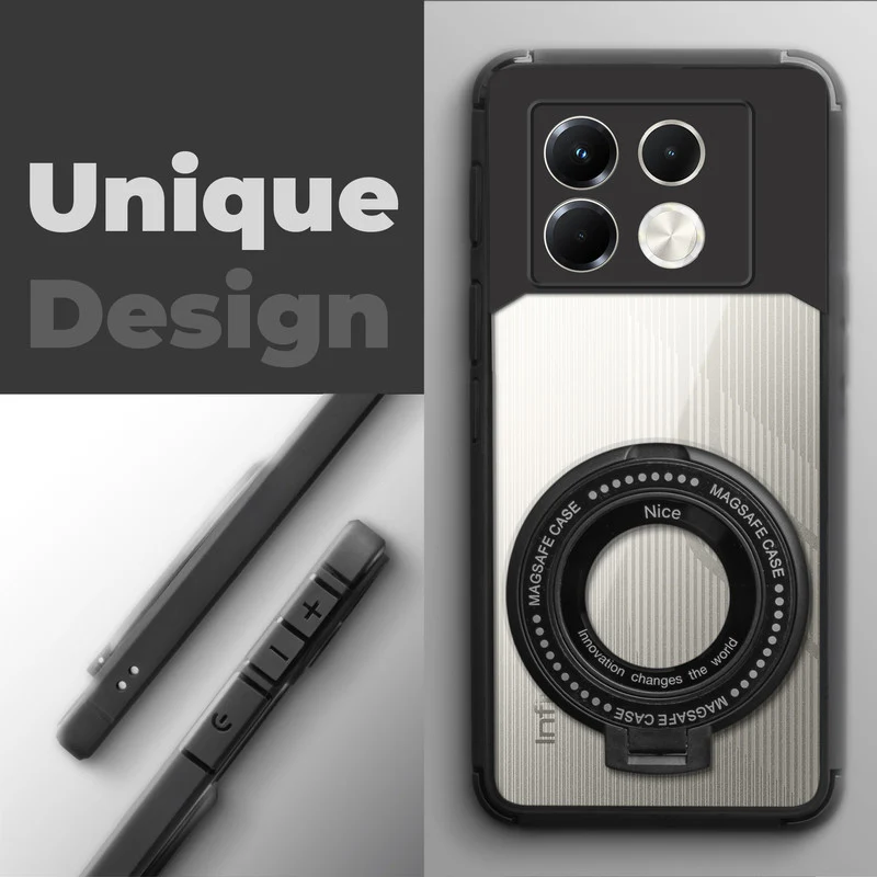 Silicone Grip Clear Case Ring Holder Kickstand For Infinix Note 40 - Image 4