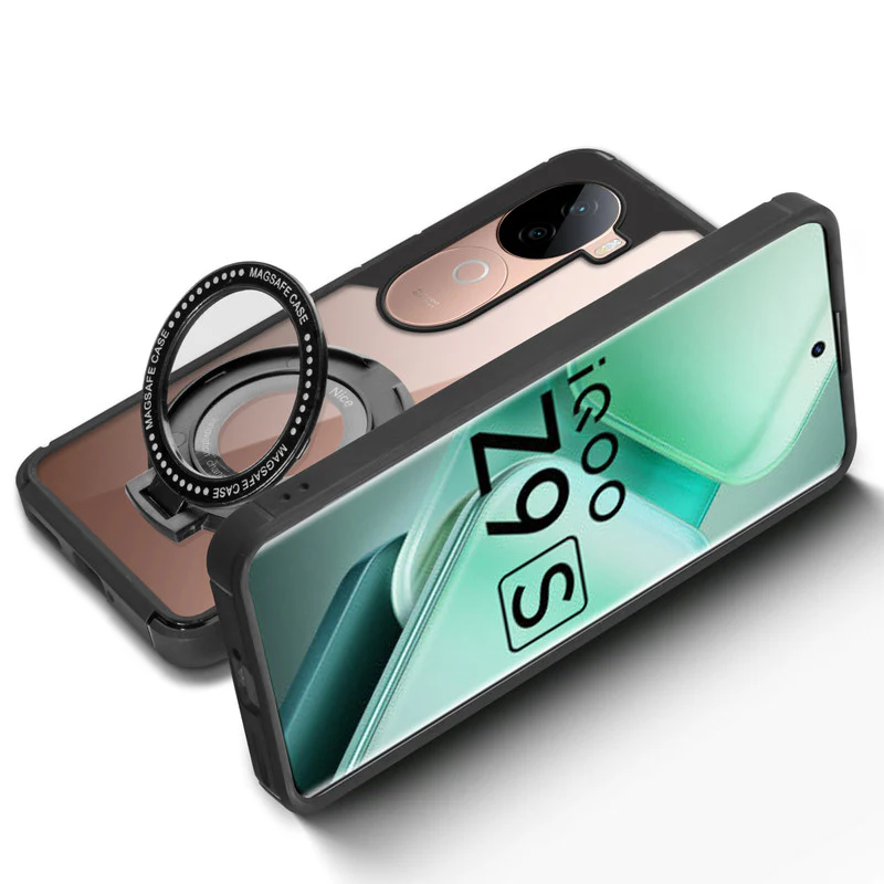 Silicone Grip Clear Case Ring Holder Kickstand For iQOO Z9s 5G - Image 6