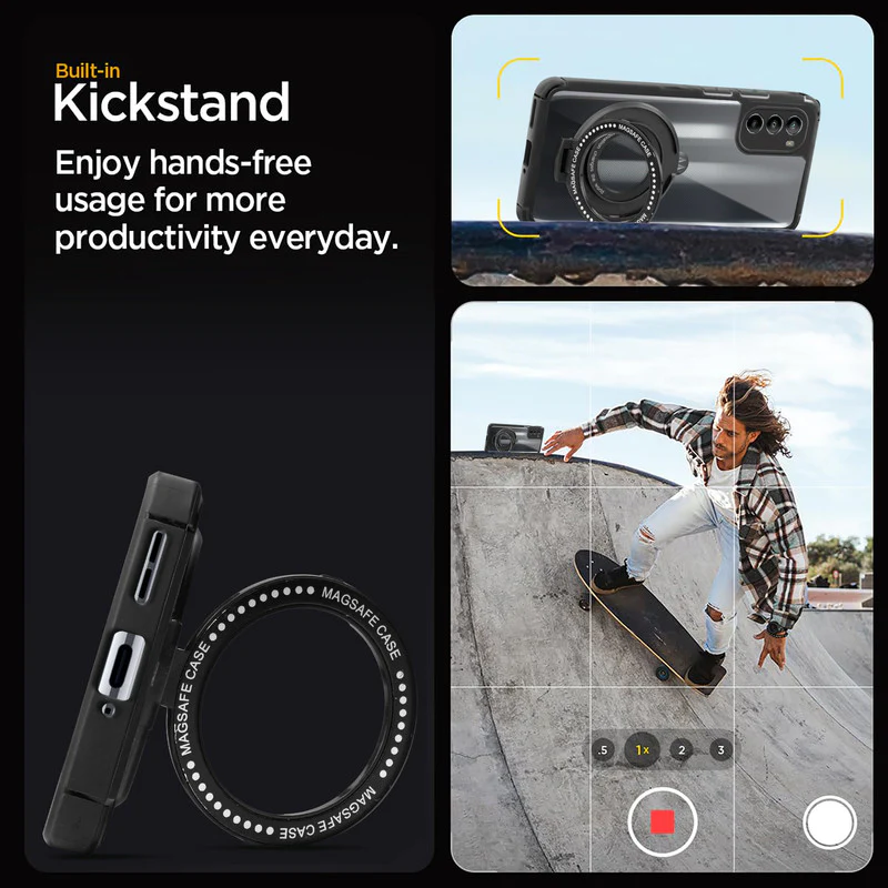 Silicone Grip Clear Case Ring Holder Kickstand For Motorola G52 - Image 5
