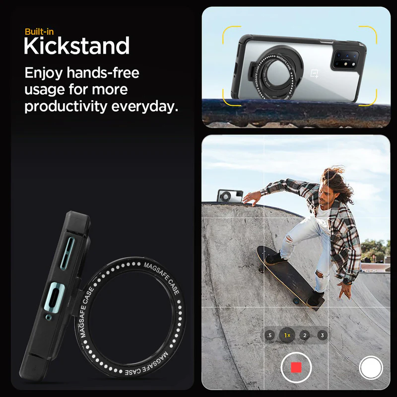 Silicone Grip Clear Case Ring Holder Kickstand For Oneplus 8T - Image 5