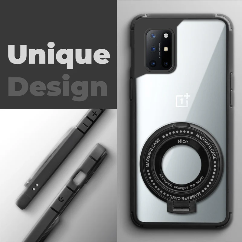Silicone Grip Clear Case Ring Holder Kickstand For OnePlus 9R - Image 4