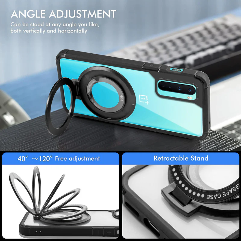 Silicone Grip Clear Case Ring Holder Kickstand For Oneplus Nord - Image 3
