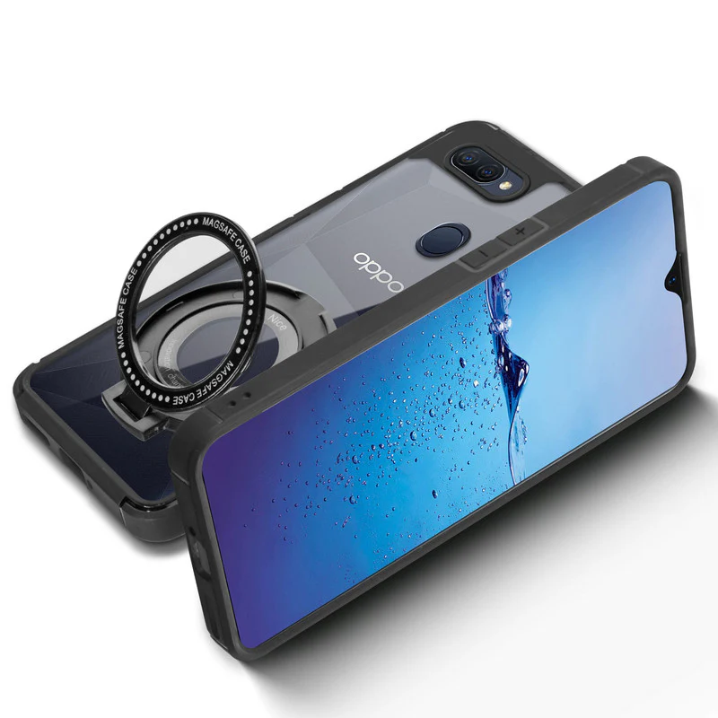 Silicone Grip Clear Case Ring Holder Kickstand For Oppo A11k - Image 5