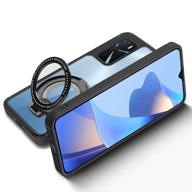 Silicone Grip Clear Case Ring Holder Kickstand For Oppo A16 - Image 6