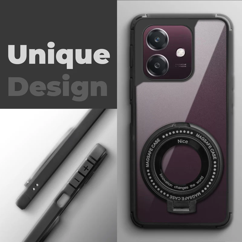 Silicone Grip Clear Case Ring Holder Kickstand For Oppo A3 5G - Image 4