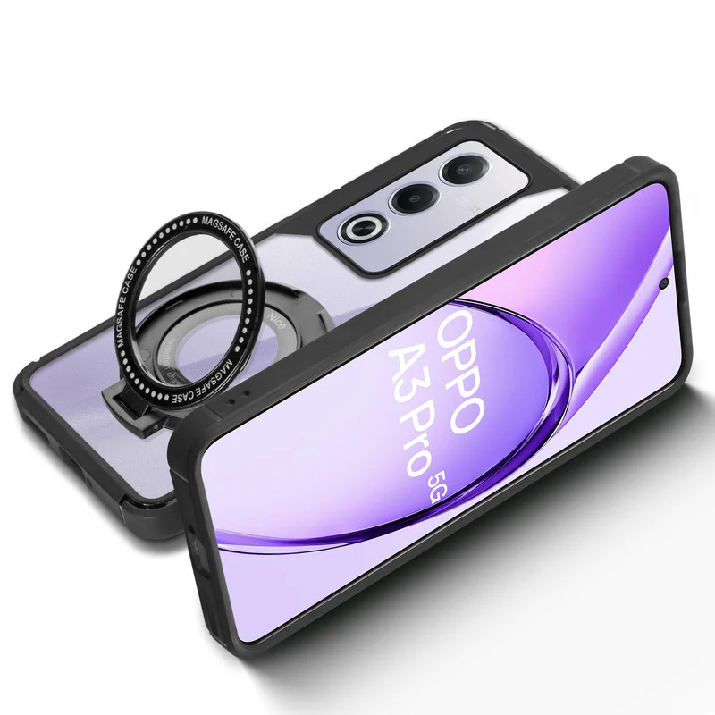Silicone Grip Clear Case Ring Holder Kickstand For Oppo A3 Pro 5G - Image 6