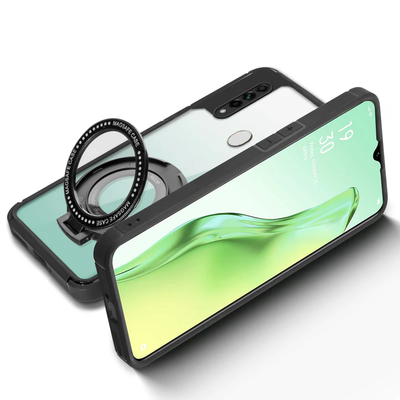 Silicone Grip Clear Case Ring Holder Kickstand For Oppo A31 2020 - Image 6