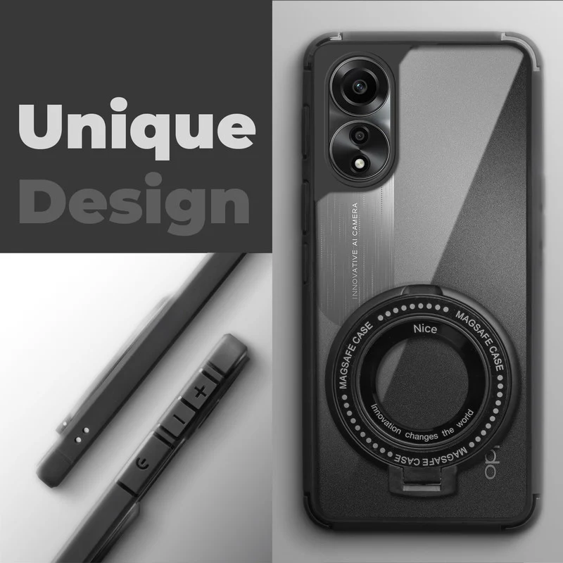 Silicone Grip Clear Case Ring Holder Kickstand For Oppo A78 4G - Image 3
