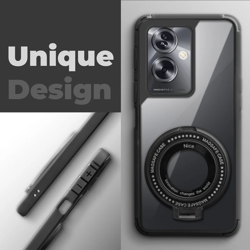 Silicone Grip Clear Case Ring Holder Kickstand For Oppo A79 5G - Image 3
