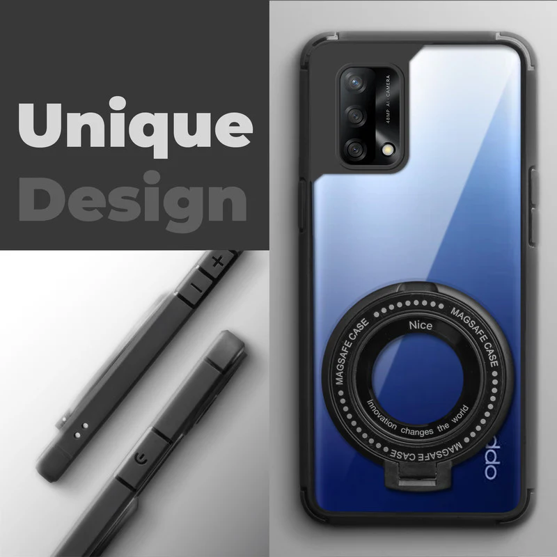 Silicone Grip Clear Case Ring Holder Kickstand For Oppo F19 4G - Image 3