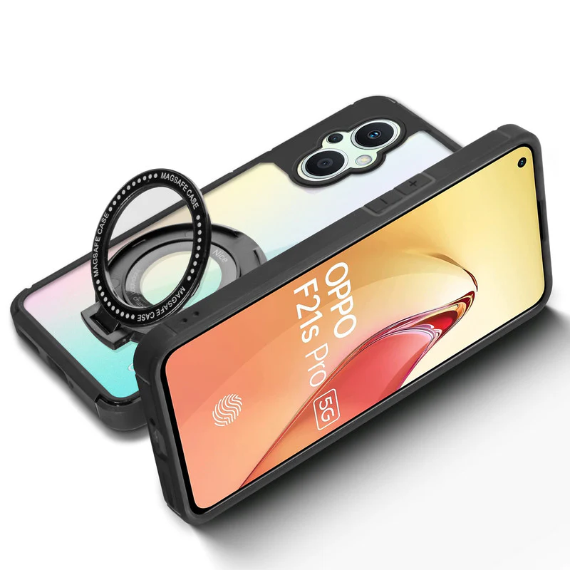 Silicone Grip Clear Case Ring Holder Kickstand For OPPO F21s Pro 5G - Image 5