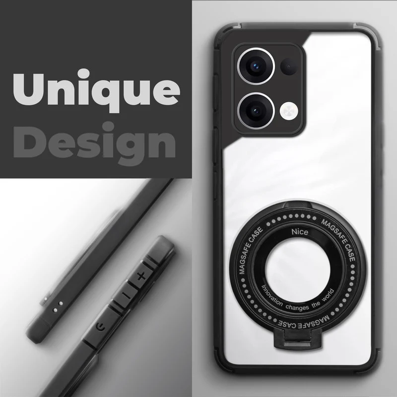 Silicone Grip Clear Case Ring Holder Kickstand For Oppo Reno 13 5G - Image 4