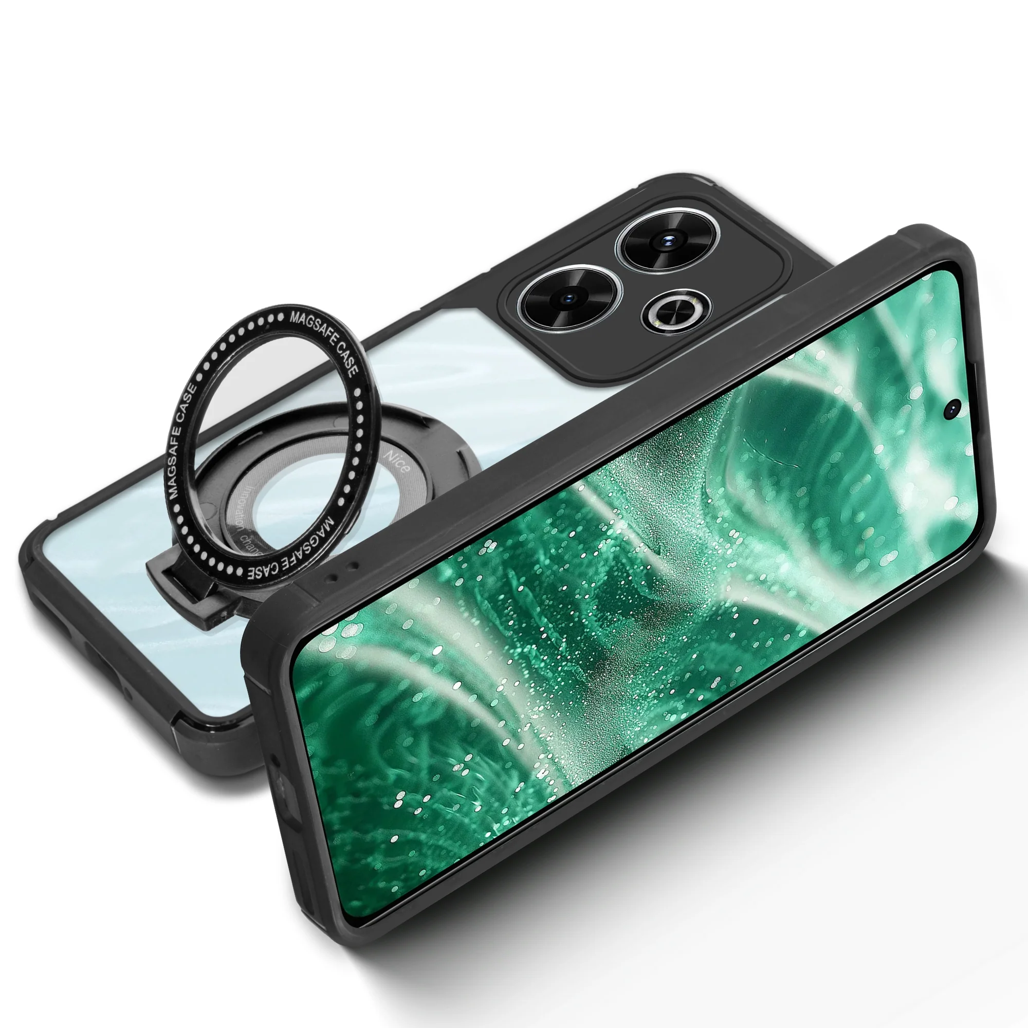Silicone Grip Clear Case Ring Holder Kickstand For Poco M6 Plus 5G - Image 6