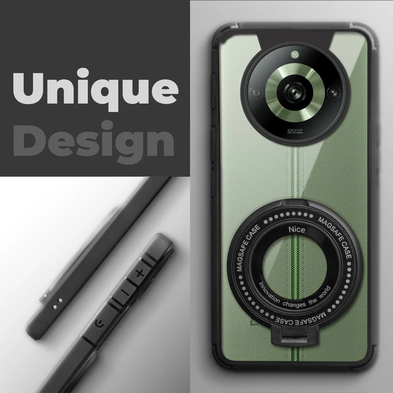Silicone Grip Clear Case Ring Holder Kickstand For Realme 11 Pro 5G - Image 4