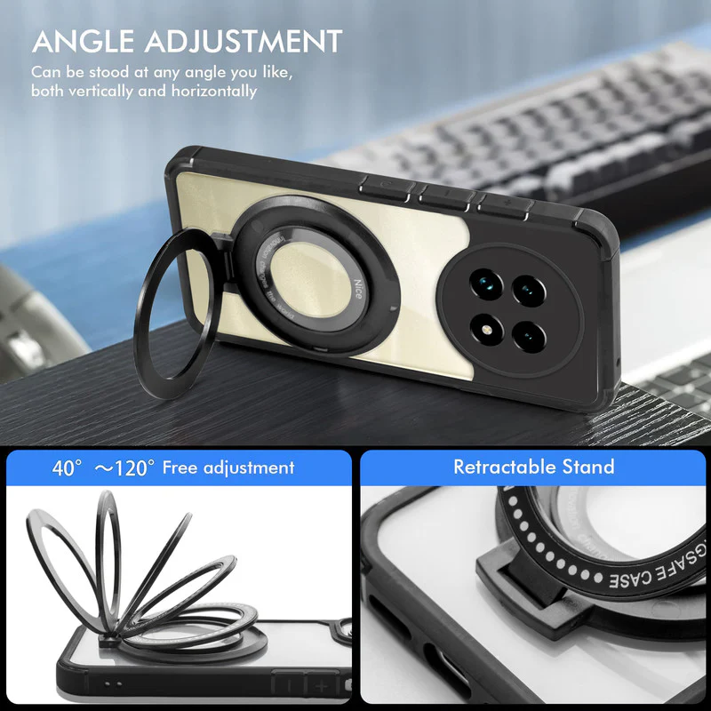 Silicone Grip Clear Case Ring Holder Kickstand For Realme 13 Pro Plus 5G - Image 3