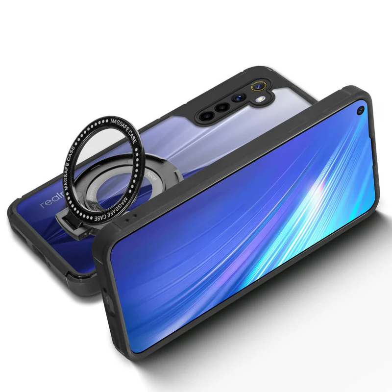 Silicone Grip Clear Case Ring Holder Kickstand For Realme 6 - Image 6