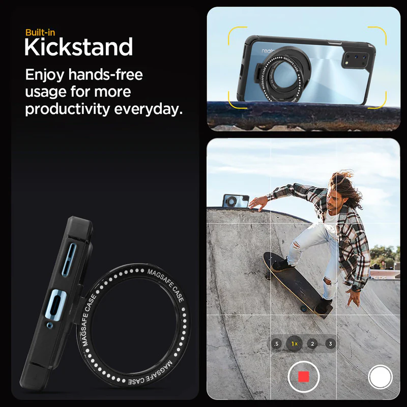 Silicone Grip Clear Case Ring Holder Kickstand For Realme 7 Pro - Image 5