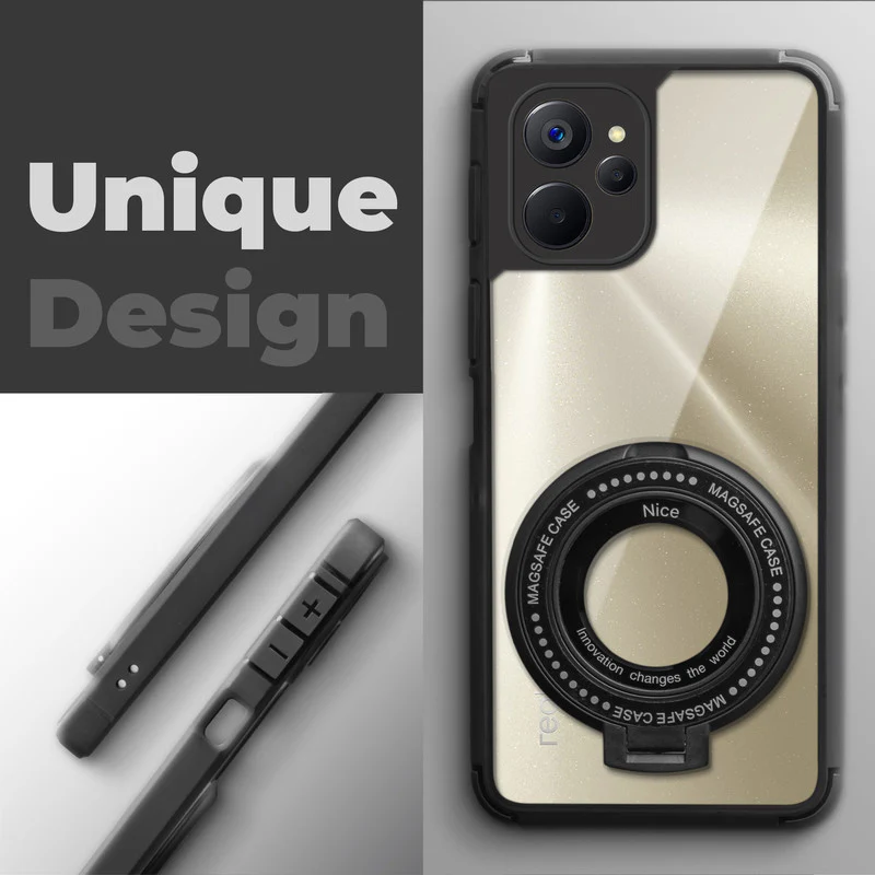 Silicone Grip Clear Case Ring Holder Kickstand For Realme 9i 5G - Image 4