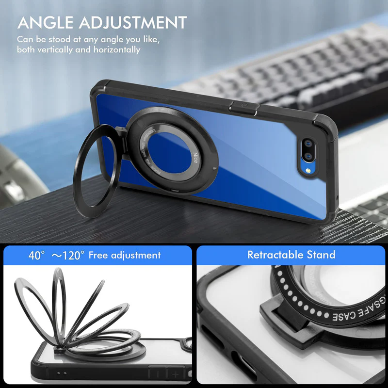 Silicone Grip Clear Case Ring Holder Kickstand For Realme C1 - Image 3