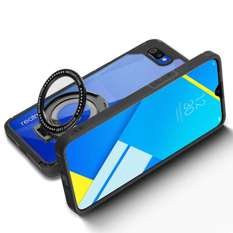 Silicone Grip Clear Case Ring Holder Kickstand For Realme C2 - Image 6