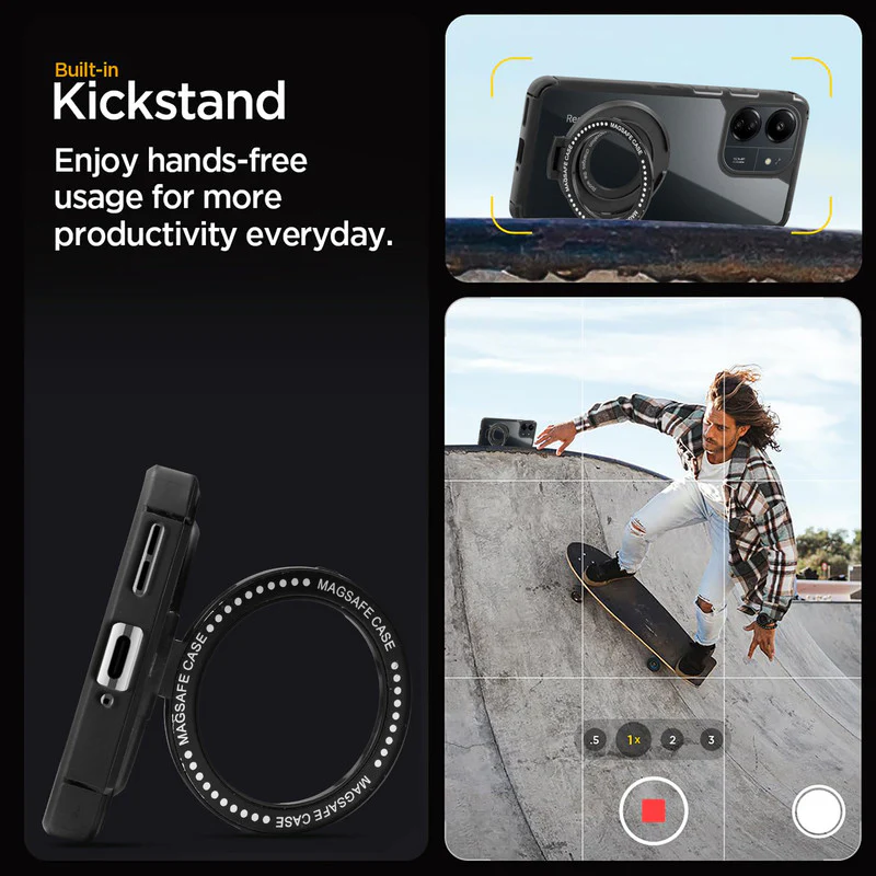 Silicone Grip Clear Case Ring Holder Kickstand For Redmi 13C 4G - Image 5