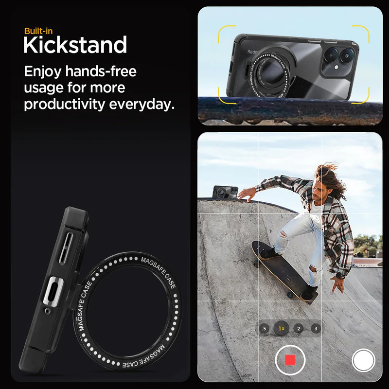 Silicone Grip Clear Case Ring Holder Kickstand For Redmi 13C 5G - Image 5