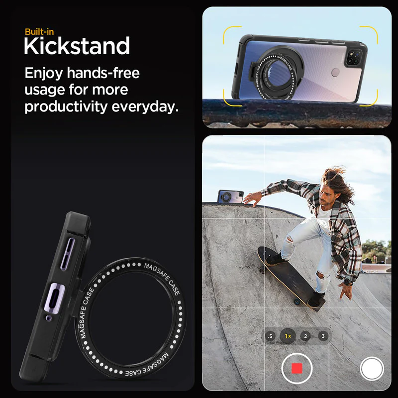 Silicone Grip Clear Case Ring Holder Kickstand For Redmi 9 - Image 4