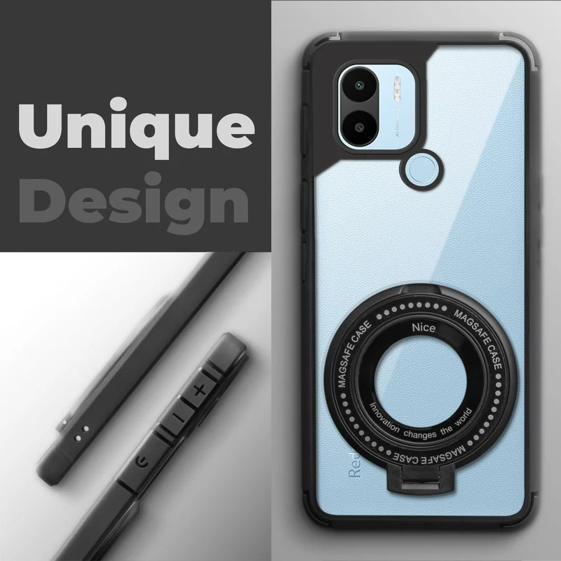 Silicone Grip Clear Case Ring Holder Kickstand For Redmi A1 Plus - Image 3