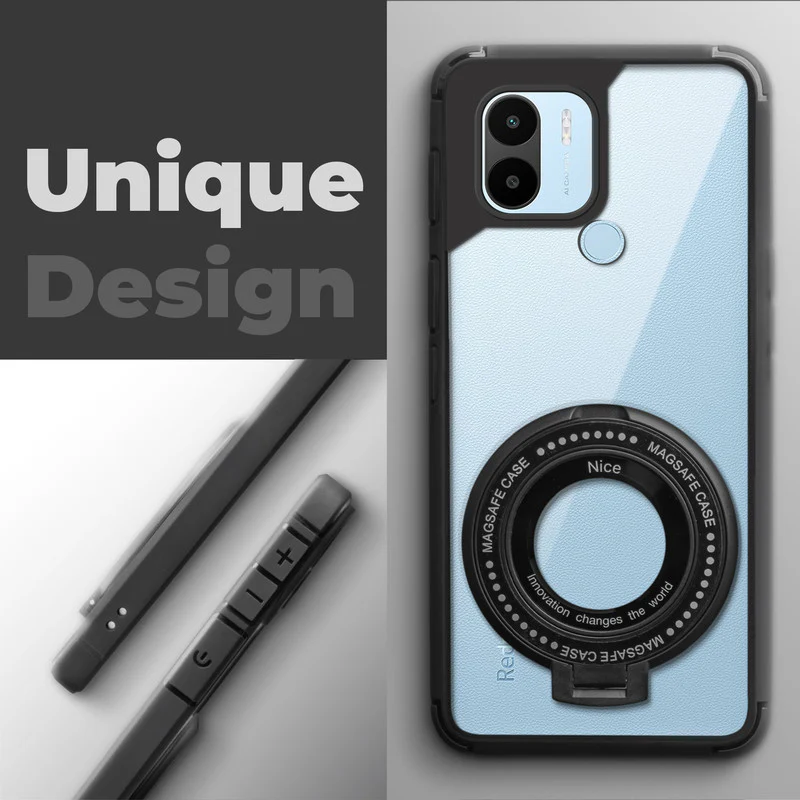 Silicone Grip Clear Case Ring Holder Kickstand For Redmi A2 Plus - Image 3