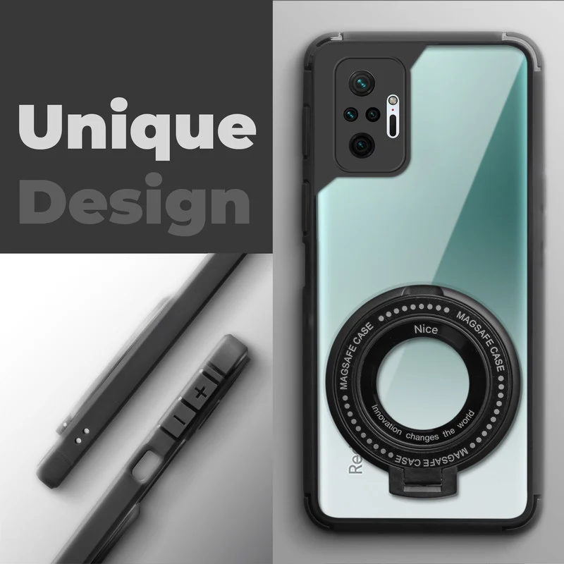 Silicone Grip Clear Case Ring Holder Kickstand For Redmi Note 10 Pro Max - Image 4