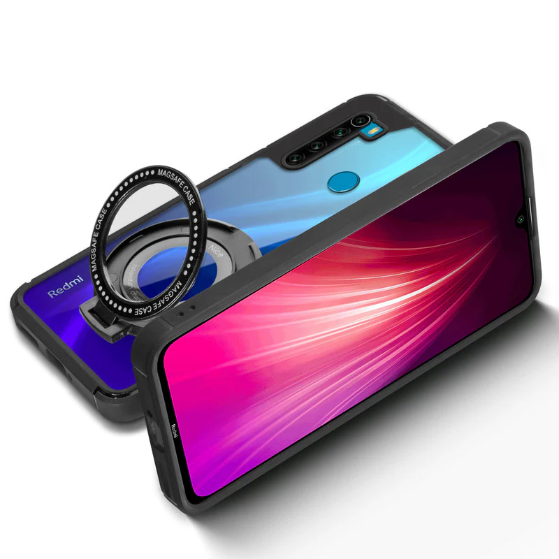 Silicone Grip Clear Case Ring Holder Kickstand For Redmi Note 8 - Image 5