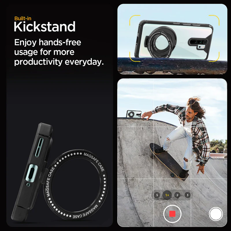 Silicone Grip Clear Case Ring Holder Kickstand For Redmi Note 8 Pro - Image 4