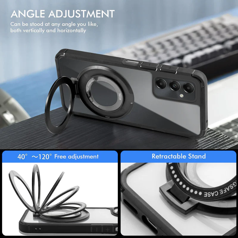 Silicone Grip Clear Case Ring Holder Kickstand For Samsung A05s - Image 2