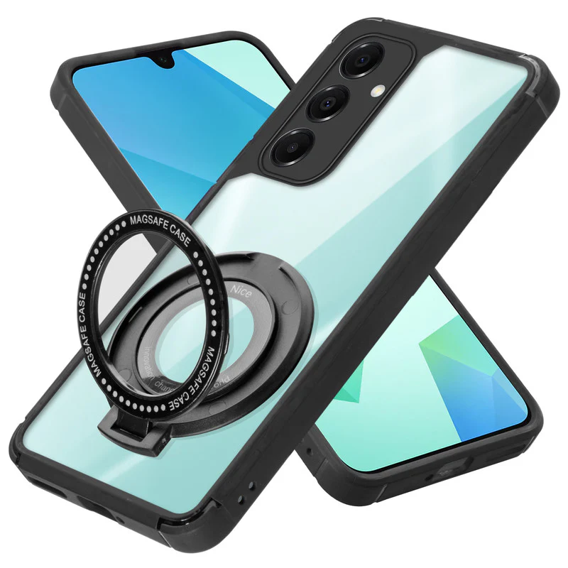 Silicone Grip Clear Case Ring Holder Kickstand For Samsung A16 5G