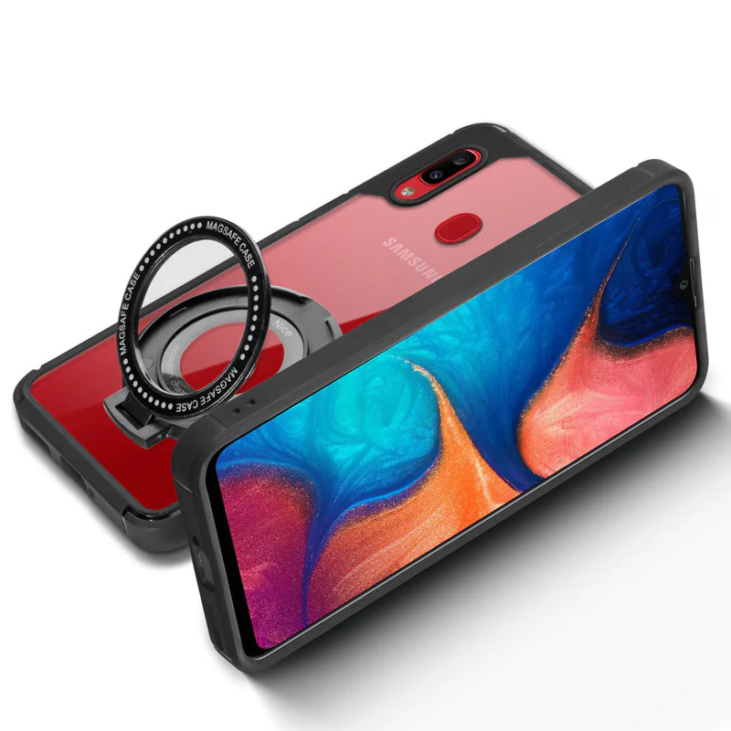 Silicone Grip Clear Case Ring Holder Kickstand For Samsung A20 - Image 5