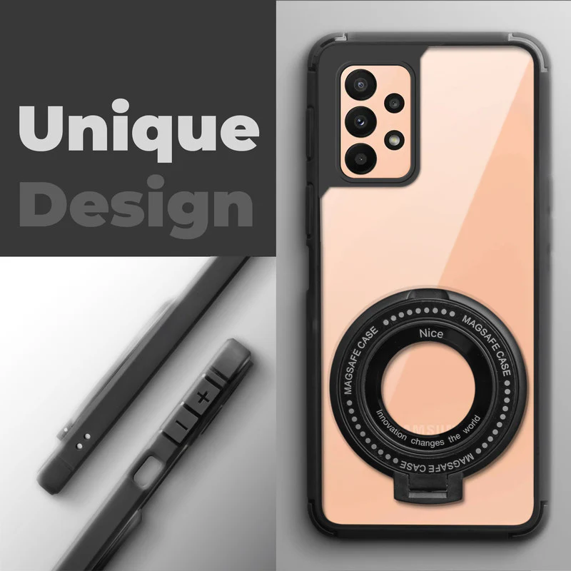 Silicone Grip Clear Case Ring Holder Kickstand For Samsung A23 5G - Image 3