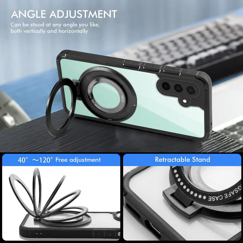 Silicone Grip Clear Case Ring Holder Kickstand For Samsung A26 5G - Image 3