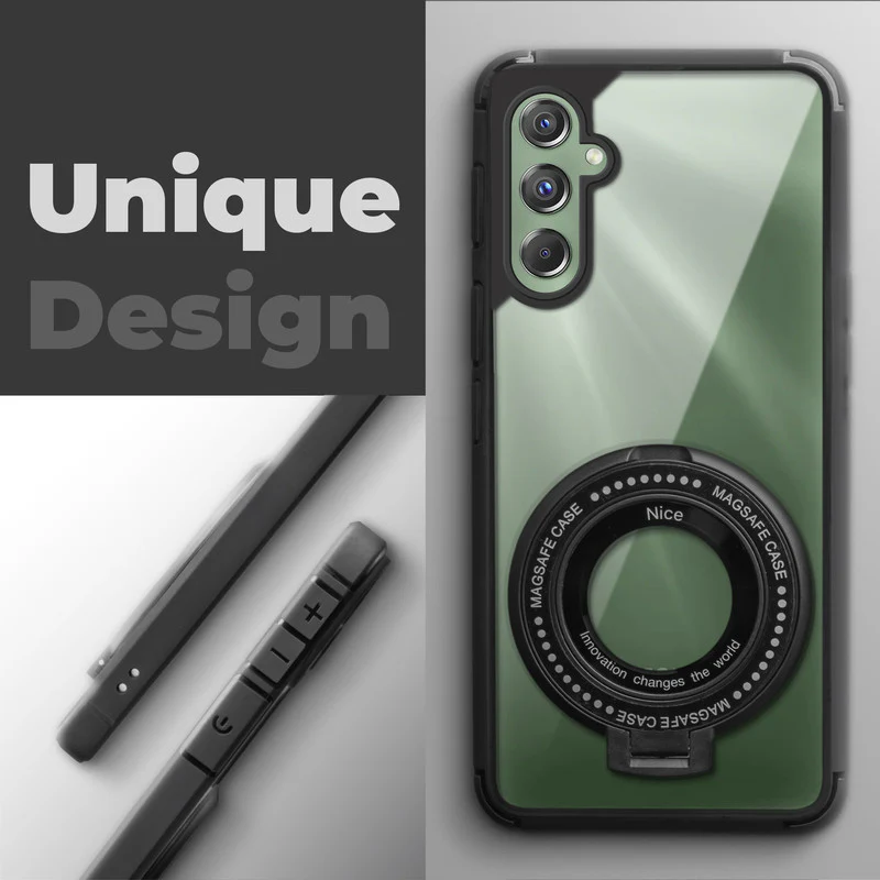 Silicone Grip Clear Case Ring Holder Kickstand For Samsung F55 5G - Image 4