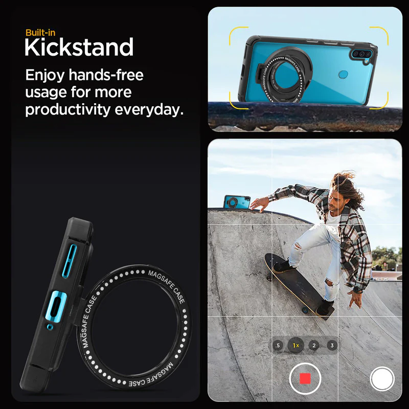 Silicone Grip Clear Case Ring Holder Kickstand For Samsung M11 - Image 5
