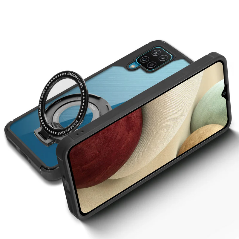 Silicone Grip Clear Case Ring Holder Kickstand For Samsung M12 - Image 5