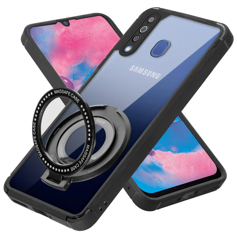 Silicone Grip Clear Case Ring Holder Kickstand For Samsung M30