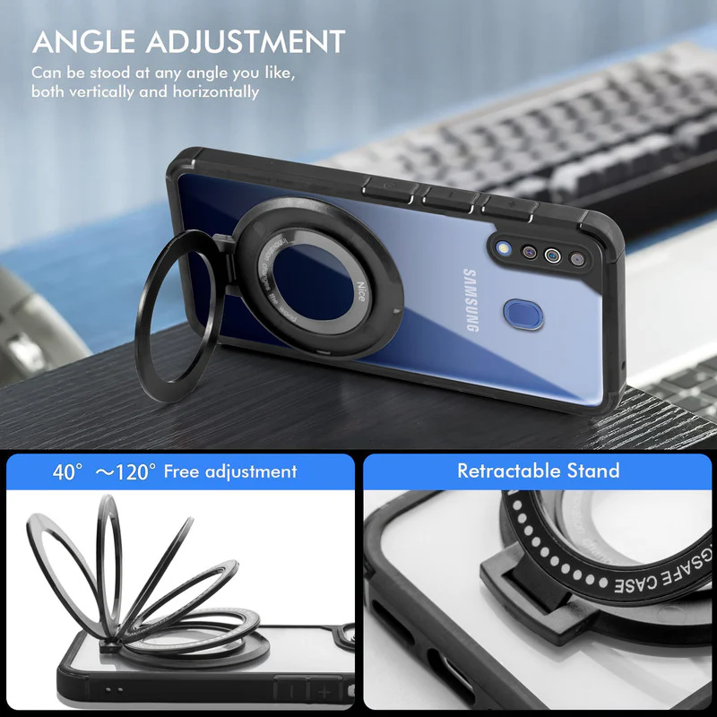 Silicone Grip Clear Case Ring Holder Kickstand For Samsung M30 - Image 3