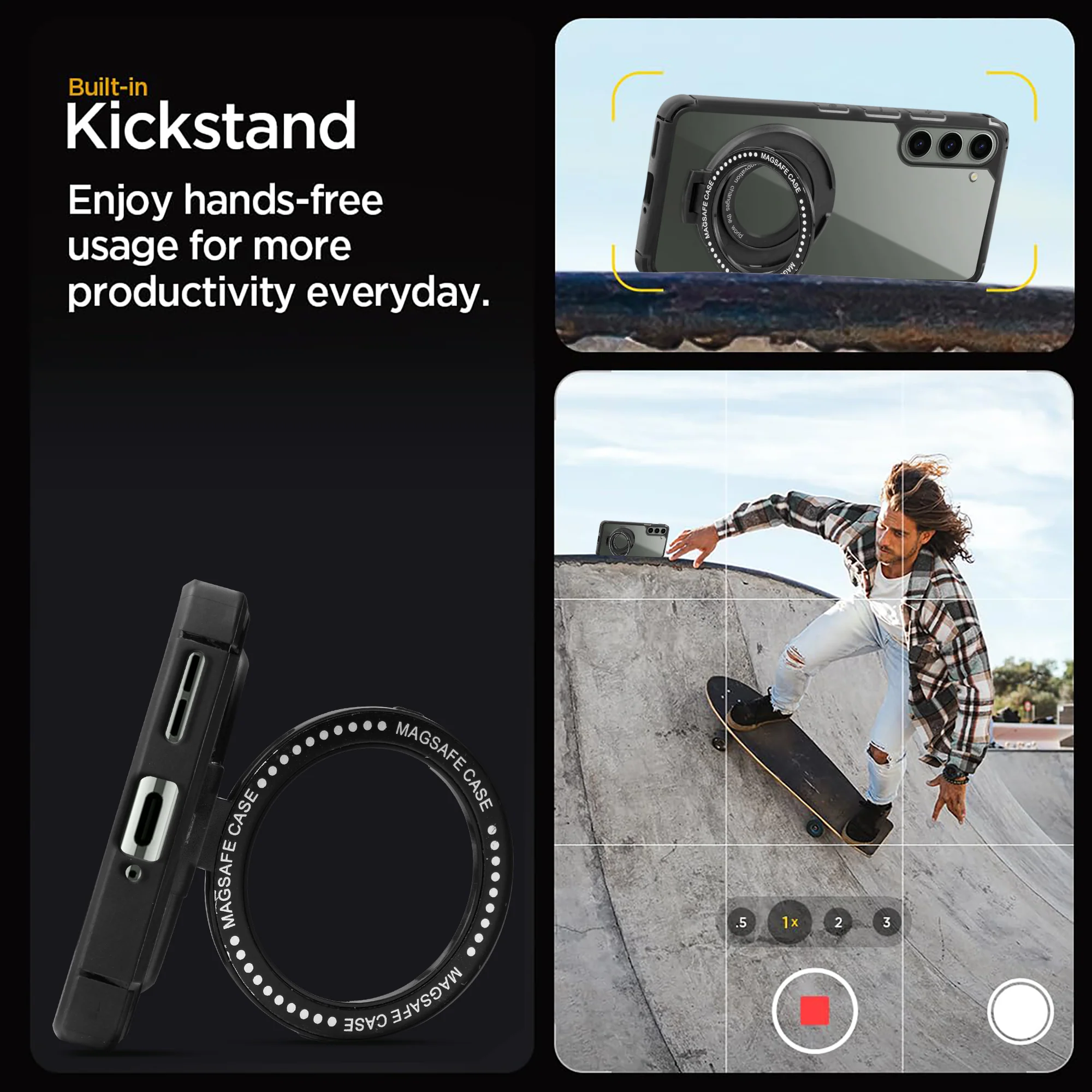Silicone Grip Clear Case Ring Holder Kickstand For Samsung S23 Plus 5G - Image 5