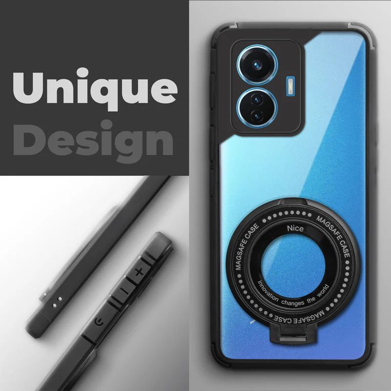 Silicone Grip Clear Case Ring Holder Kickstand For Vivo T1 44W - Image 4
